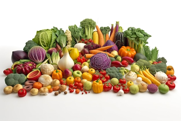 温室撮影用の新鮮な野菜と果物の組み合わせxAxA