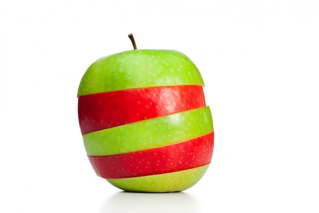 Combination of green and red apples