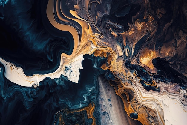 The combination of vibrant colors and a mesmerizing marbled effect creates a captivating and visually stunning abstract background that is both beautiful and intriguing AI