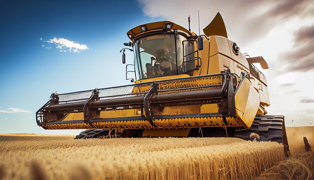 Combine harvester in agricultural field professional