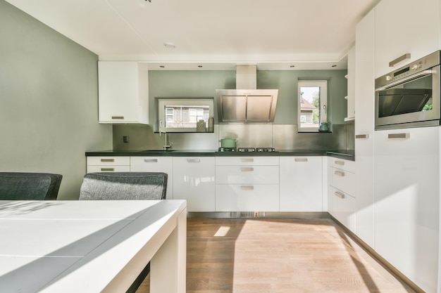 Combined dining area with kitchen