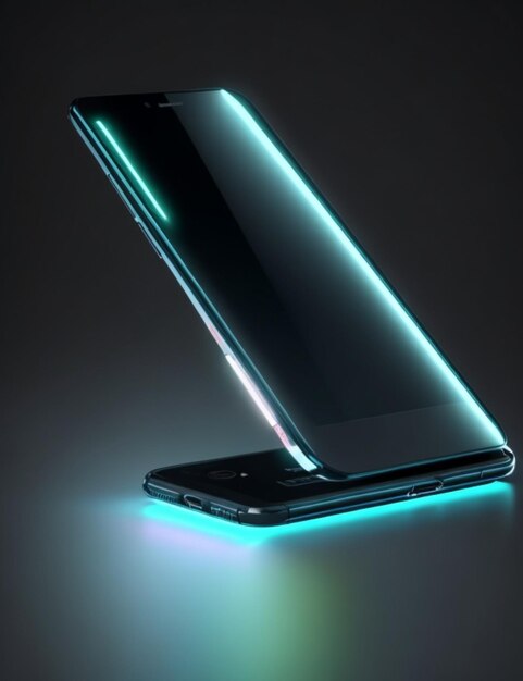 Comercial colorfull technological background sunlight vibrant powerful magic a futuristic iphone 3d