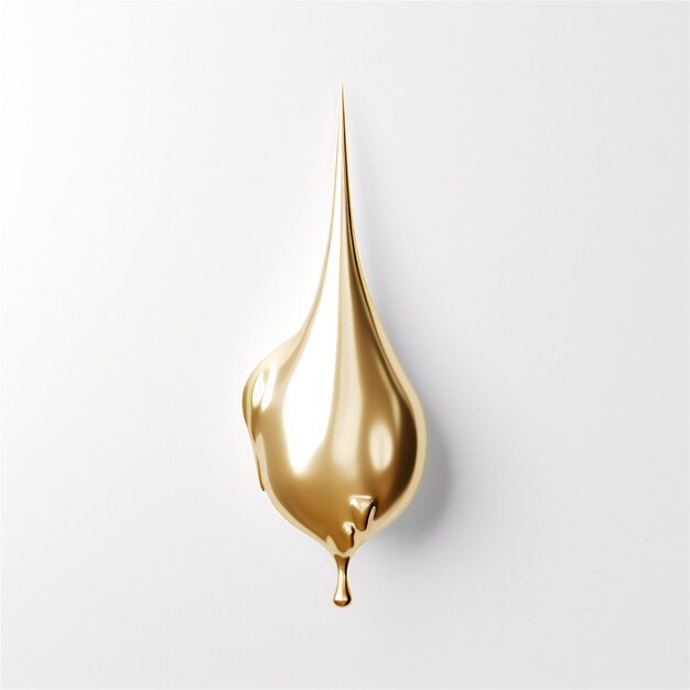 Photo comet gold water drop in white ground