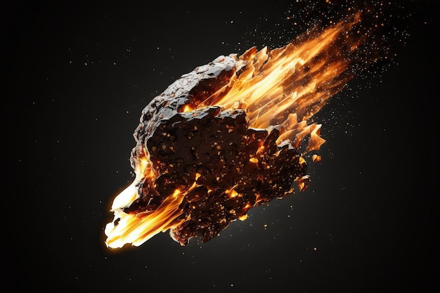 혜성 또는 운석 소행성 또는 운석이 땅에 떨어짐 Ai 운석의 공격