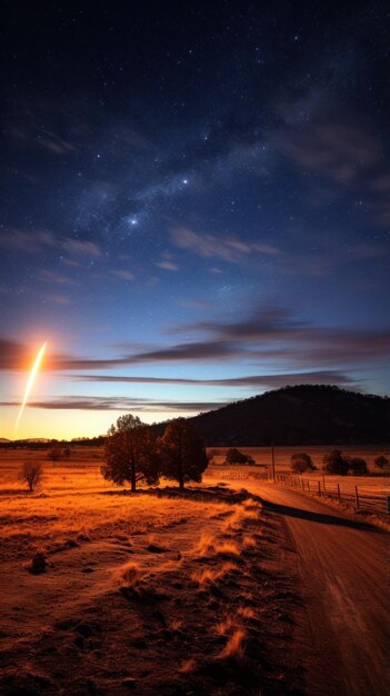 Foto comete che attraversano il cielo notturno