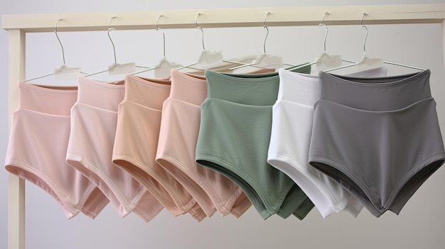 Premium Photo  Comfort with a collection of comfortable cotton panties in  a palette of delicate pastel colors Designed for a seamless fit and crafted  from breathable fabric Generated by AI