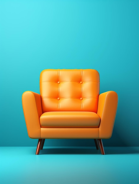 Фото Удобное кресло, мебель для гостиной, фотореалистичная вертикальная иллюстрация, дизайн интерьера, созданный с помощью искусственного интеллекта, яркая иллюстрация с современным декоративным креслом, мебель для гостиной