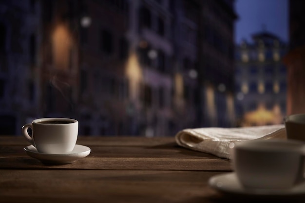 A comfortable break with fragrant coffee