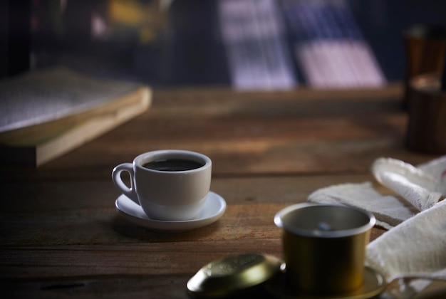 A comfortable break with fragrant coffee