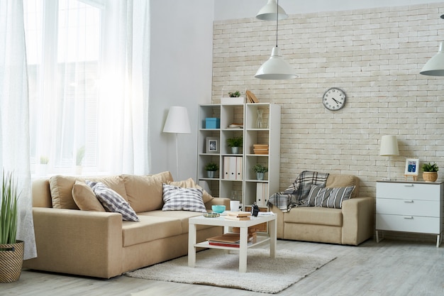 Comfortable living room with old fashioned furniture