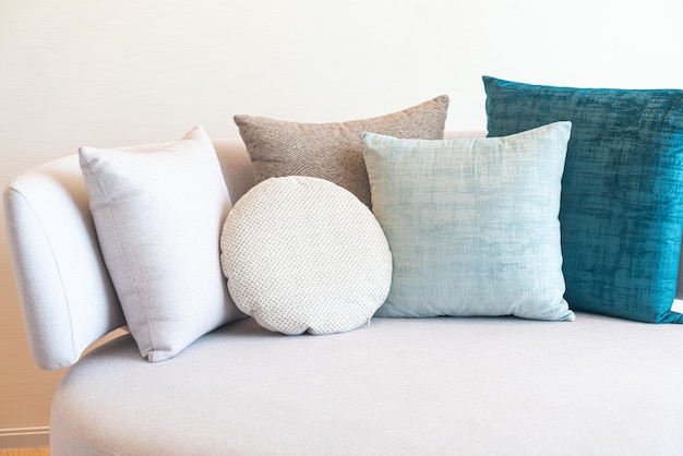 Comfortable pillows decoration on sofa