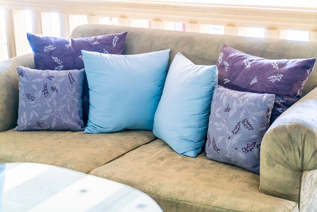 comfortable pillows on sofa