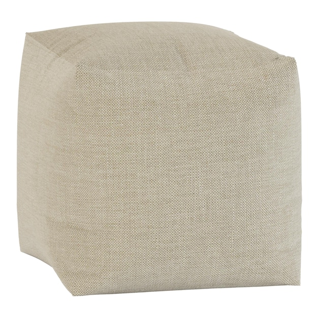 Comfortable pouffe on white background. Clipping path included. 3D rendering.