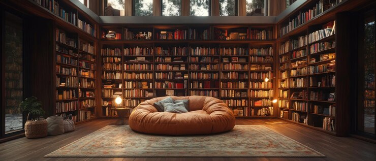 Photo a comfortable reading nook in a bookfilled room