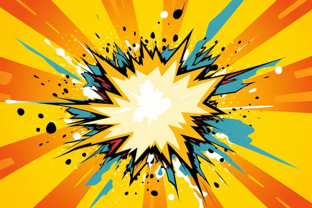 写真 comic abstract burst background on yellow