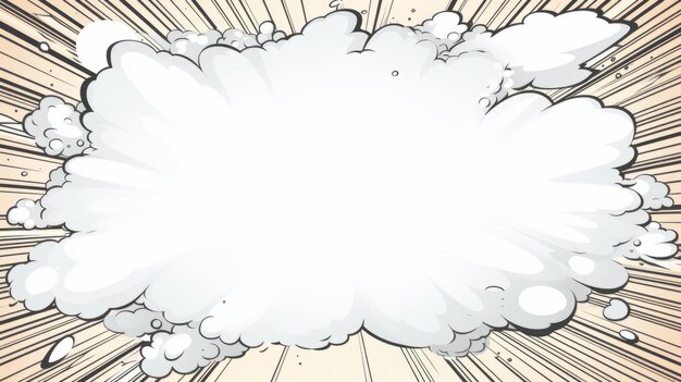 Foto comic balloon cloud attenzione dettagliata in stile marvel comics
