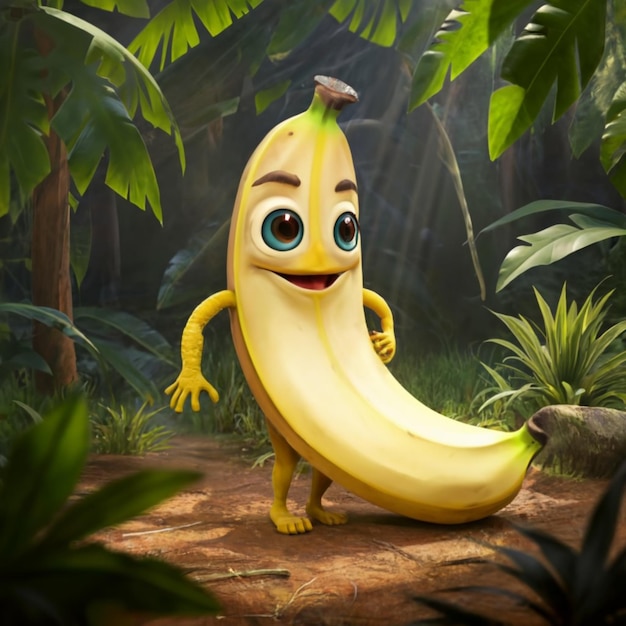 Photo comic banana character