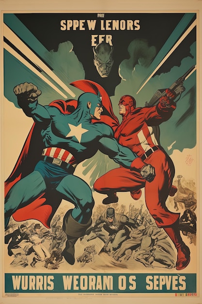 Photo a comic book cover for the superman and the man in the red suit