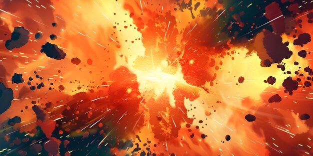 漫画の爆発の背景 抽象的なグランジの背景にスプラッシュとブロットが生成されます