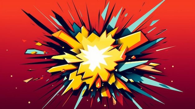 Foto comic boom explosion cloud 3d-artwork voor een kleurrijke pop van visuele dynamiek