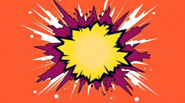 Foto comic boom explosion cloud artwork voor een kleurrijke pop van visuele dynamiek ouderwets stripboek