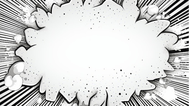 Comic Burst A Detailed Black And White Drawing With Explosive Pigmentation