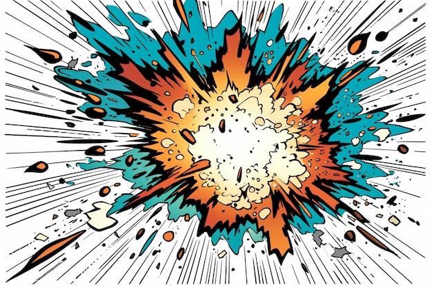 Photo comic explosion on transparent background