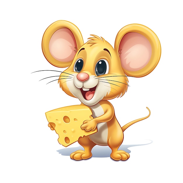 Photo comic funny mouse and cheese