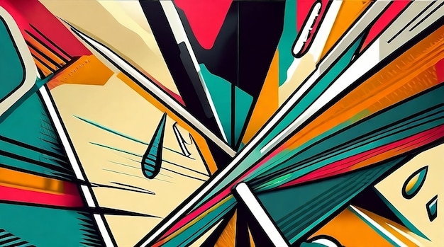 Comic Futurism Abstract Geometric Modernity