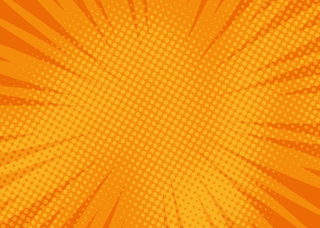 comic orange background.