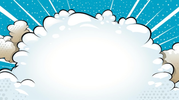 Comic Pop Wolken en Hemel achtergrond met lege ruimte