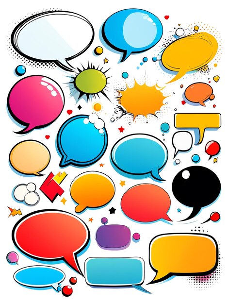 코 스피치 버블 (Comic Speech Bubbles) 은 만화에서 만화 장면과 함께 이야기하는 코스 만화 일러스트레이션입니다.