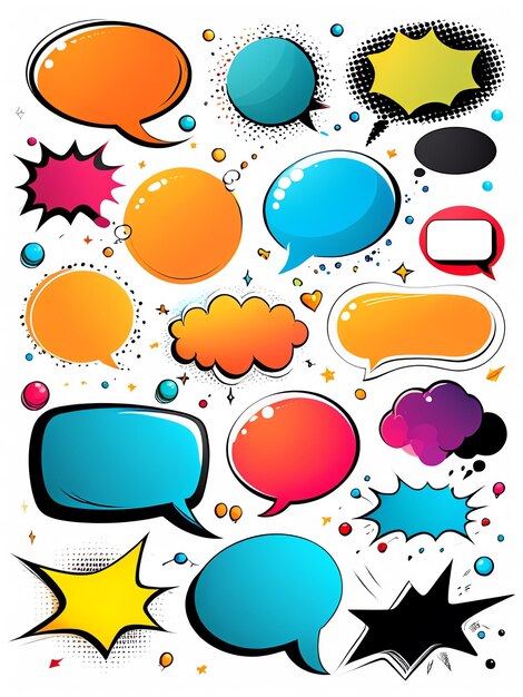 Photo comic speech bubbles comic scene with a talking comic cartoon illustration