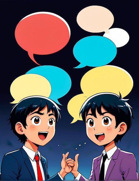 Photo comic speech bubbles comic scene with a talking comic cartoon illustration