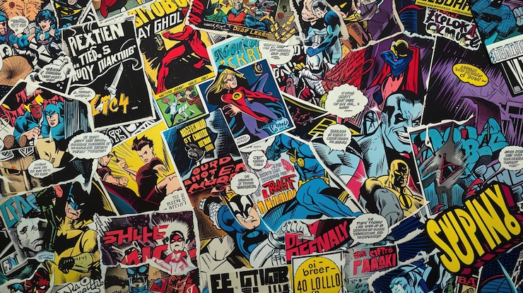 Photo comic stamp wallpaper