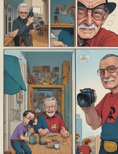 A comic strip illustration for World Photography day