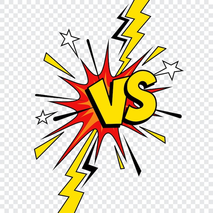 Foto comic vs of versus strijd en superheldengevecht