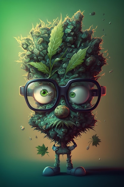 Comic weed cartoon character