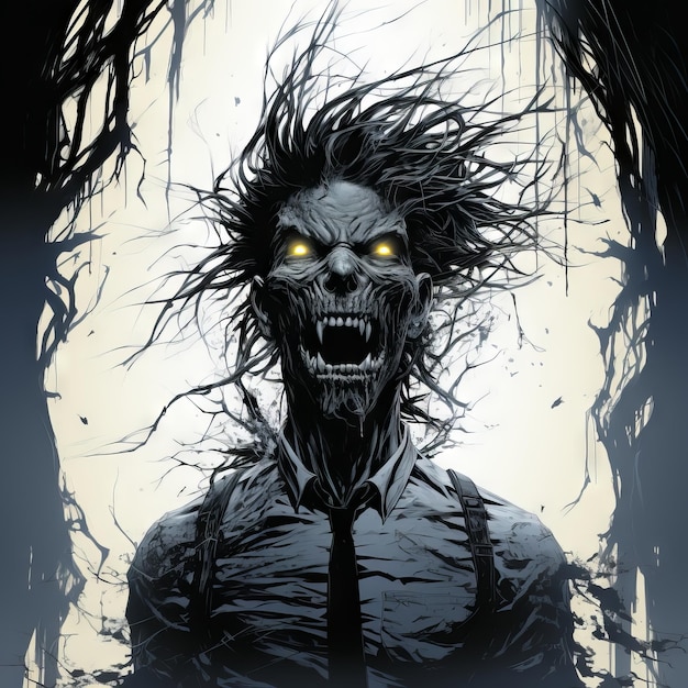 Comics art of scary creature