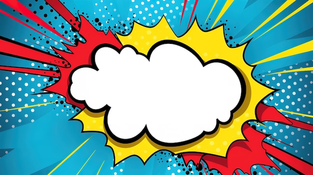 Comics pop art speech bubble template for creating a splash banner