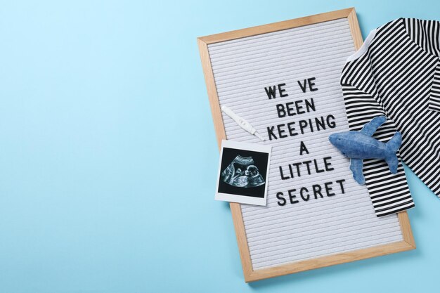 Coming soon baby concept with letter board