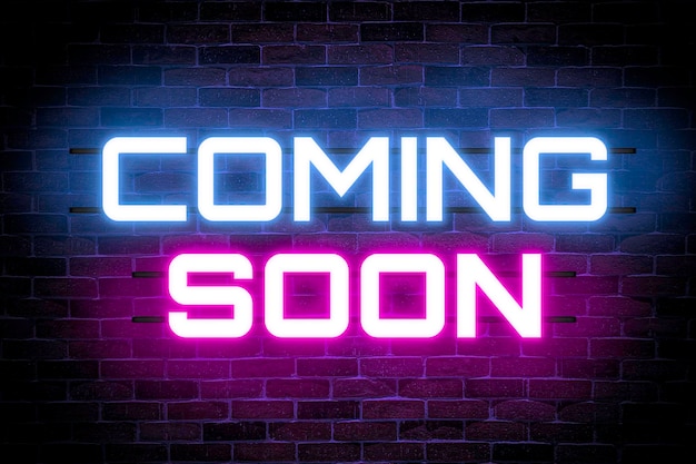 Coming soon neon banner