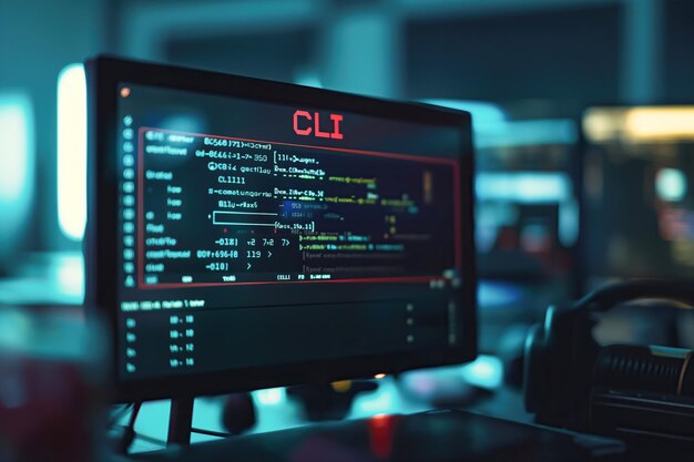 Интерфейс командной строки на компьютерном мониторе программирование кодирование среды разработка программного обеспечения
