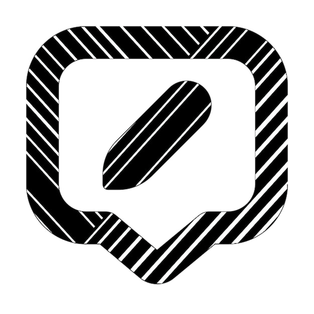 Foto comment alt icon di modifica linee diagonali bianche e nere