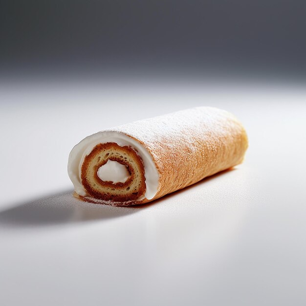 Commercial advertising of freshly swiss roll in a minimalist style hotel