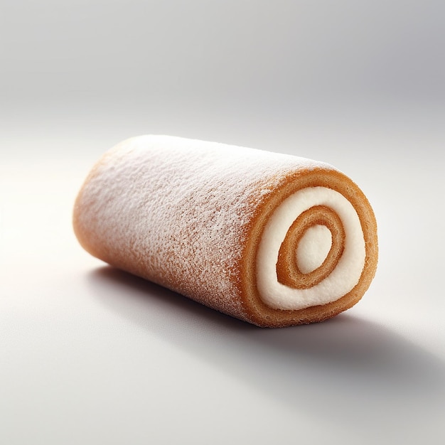 Commercial advertising of freshly swiss roll in a minimalist style hotel