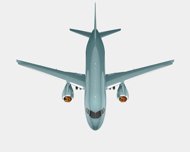 Commercial airplane isolated on background 3d rendering illustration