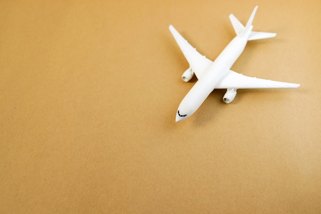 Commercial airplane toy with copyspace. travel concept