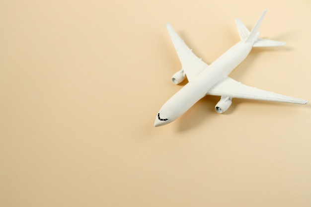 Commercial airplane toy with copyspace. travel concept