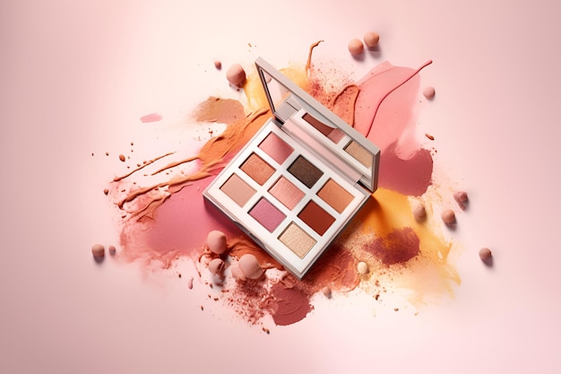 Commercial photography eye shadows pallete promotional photo ai generated